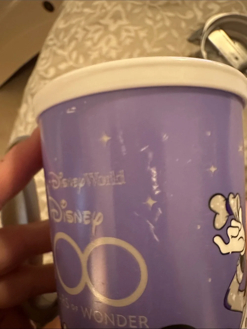 Disney Purple 100 Years of Wonder Mickey & Minnie Travel Mug with Silver Lid